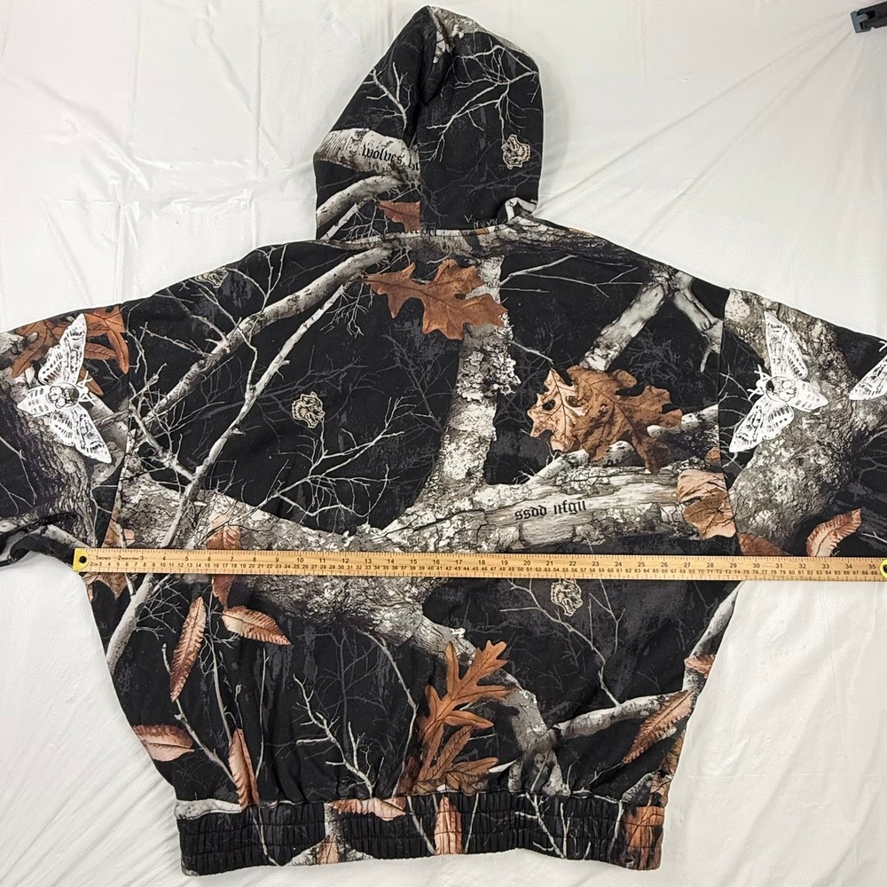 Darc Sport Wolves Forever Moth Camo Zip Hoodie XL Limited Edition 457/1000 Black - Picture 6 of 9